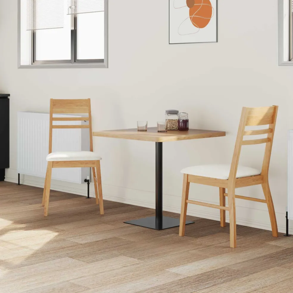 vidaXL Eettafelstoelen 2 st Massief Rubberhout Naturel 43 x 54 x 89 cm
