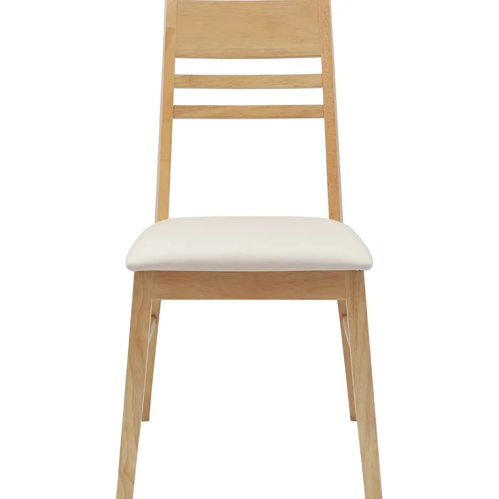 vidaXL Eettafelstoelen 2 st Massief Rubberhout Naturel 43 x 54 x 89 cm