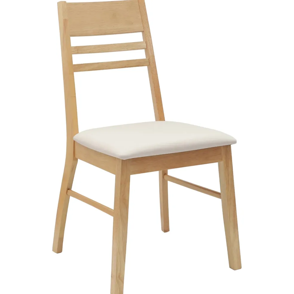 vidaXL Eettafelstoelen 2 st Massief Rubberhout Naturel 43 x 54 x 89 cm