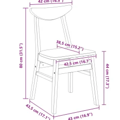 vidaXL Eettafelstoelen 2 st Massief Rubberhout Wit 46 x 37 x 63 cm
