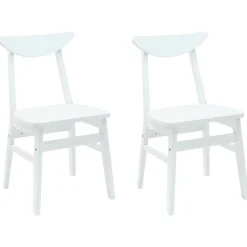 vidaXL Eettafelstoelen 2 st Massief Rubberhout Wit 46 x 37 x 63 cm