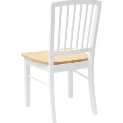 vidaXL Eettafelstoelen 2 st Massief Rubberhout Wit 50 x 52,5 x 91 cm