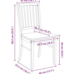 vidaXL Eettafelstoelen 2 st Massief Rubberhout Wit 50 x 52,5 x 91 cm