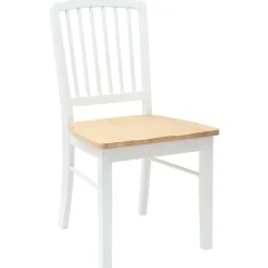 vidaXL Eettafelstoelen 2 st Massief Rubberhout Wit 50 x 52,5 x 91 cm