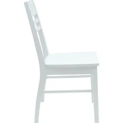 vidaXL Eettafelstoelen 2 st Massief Rubberhout Wit 43 x 54 x 89 cm