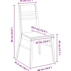 vidaXL Eettafelstoelen 2 st Massief Rubberhout Wit 43 x 54 x 89 cm