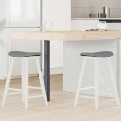 vidaXL Eettafelstoelen 2 st Massief Rubberhout Wit 46 x 37 x 63 cm