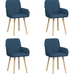 vidaXL Eettafelstoelen 4 st Stof Blauw 56,5 x 50 x 87,5 cm