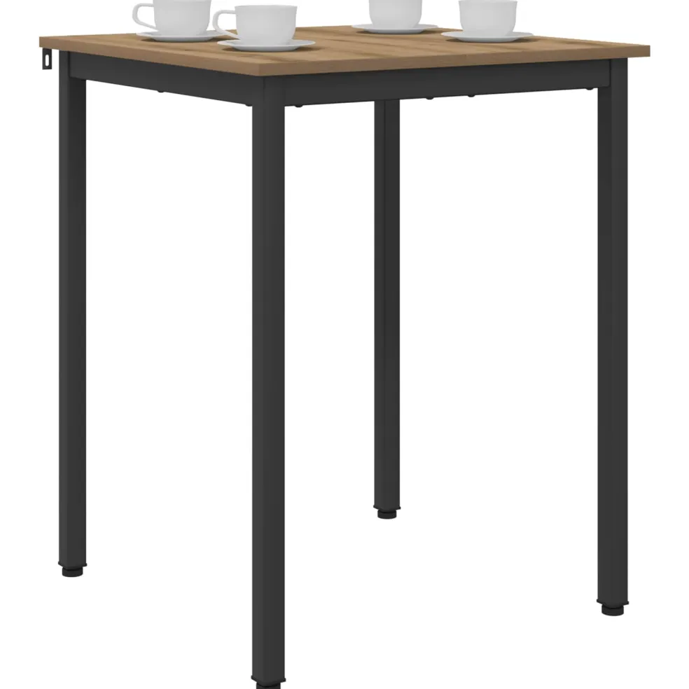 vidaXL Eettafels 60 x 60 x 75 cm Bewerkt hout Artisanaal eiken