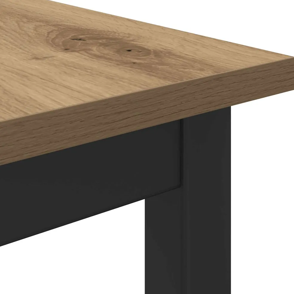 vidaXL Eettafels 60 x 60 x 75 cm Bewerkt hout Artisanaal eiken