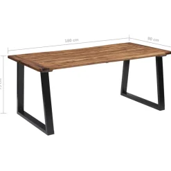 vidaXL Eettafel 180x90cm massief acaciahout