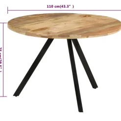 vidaXL Eettafel 110x75 cm massief mangohout