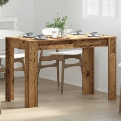 vidaXL Eettafel 120x60x76 cm bewerkt hout oud houtkleurig