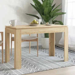 vidaXL Eettafel 120x60x76 cm bewerkt hout sonoma eikenkleurig