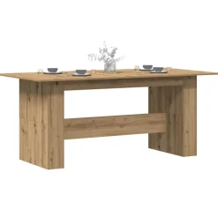 vidaXL Eettafel 180x90x76 cm bewerkt hout artisanaal eikenkleur