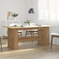 vidaXL Eettafel 180x90x76 cm bewerkt hout artisanaal eikenkleur