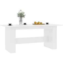 vidaXL Eettafel 180x90x76 cm bewerkt hout wit