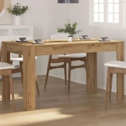 vidaXL Eettafel 140x74,5x76 cm bewerkt hout artisanaal eikenkleurig