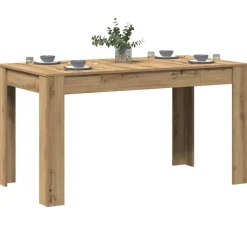 vidaXL Eettafel 140x74,5x76 cm bewerkt hout artisanaal eikenkleurig