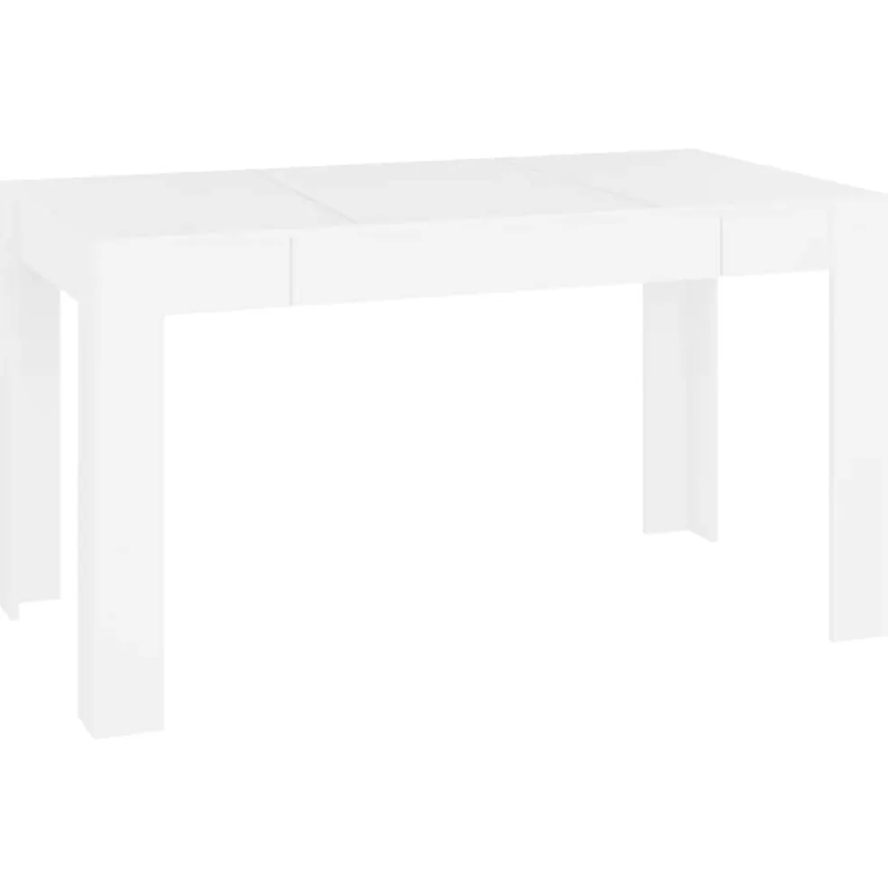 vidaXL Eettafel 140x74,5x76 cm bewerkt hout wit