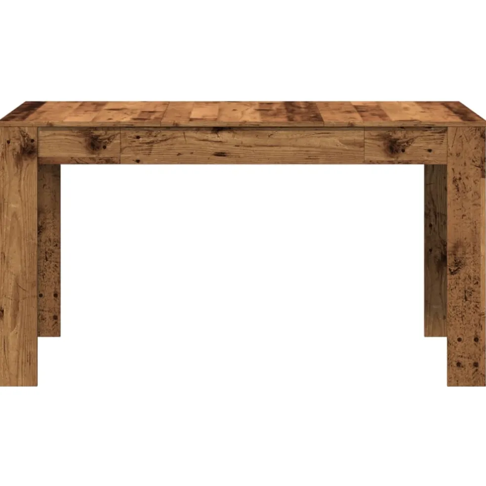 vidaXL Eettafel 140x74,5x76 cm bewerkt hout oud houtkleurig