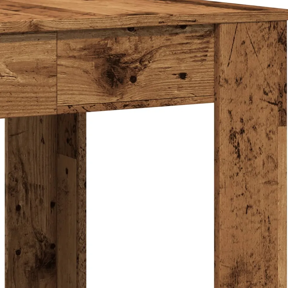 vidaXL Eettafel 140x74,5x76 cm bewerkt hout oud houtkleurig