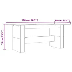 vidaXL Eettafel 180x90x76 cm bewerkt hout gerookt eikenkleurig