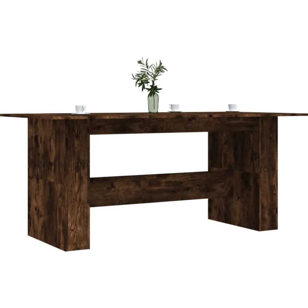 vidaXL Eettafel 180x90x76 cm bewerkt hout gerookt eikenkleurig