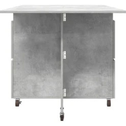 vidaXL Eettafel 140 x 80 x 77 cm Bewerkt hout Betongrijs Rechthoekig