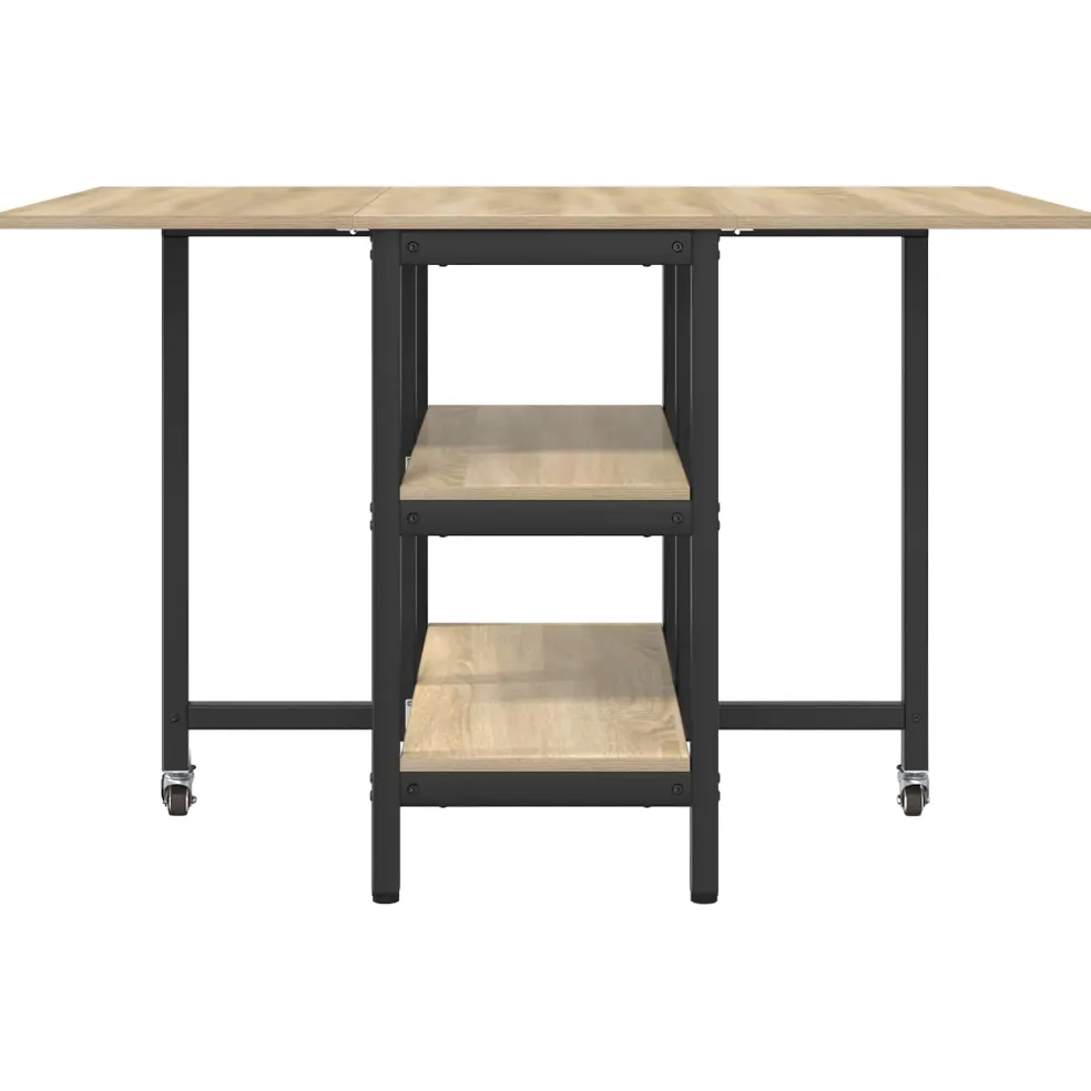 vidaXL Eettafel 122 x 80 x 76,5 cm Bewerkt hout Sonoma Eiken