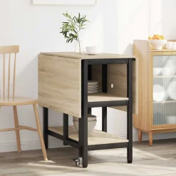vidaXL Eettafel 122 x 80 x 76,5 cm Bewerkt hout Sonoma Eiken