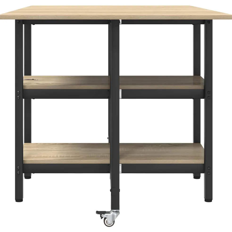 vidaXL Eettafel 122 x 80 x 76,5 cm Bewerkt hout Sonoma Eiken