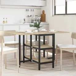 vidaXL Eettafel 122 x 80 x 76,5 cm Bewerkt hout Sonoma Eiken