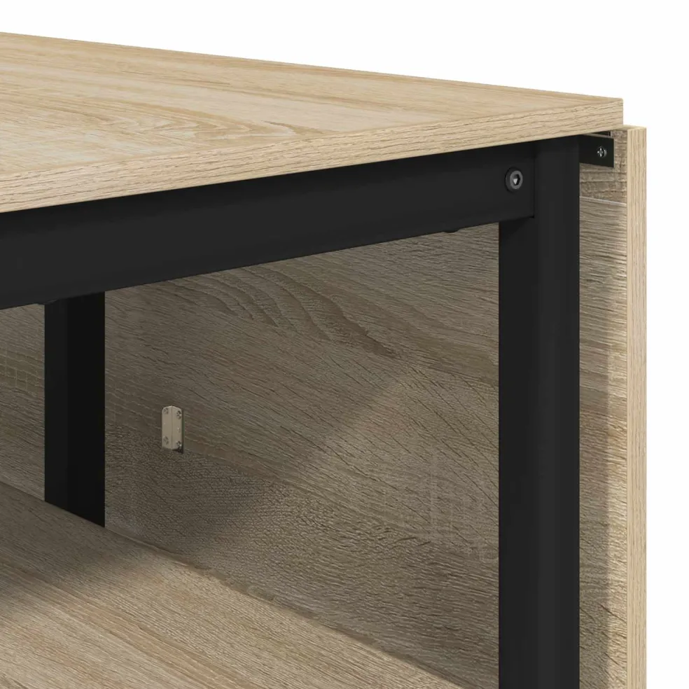 vidaXL Eettafel 122 x 80 x 76,5 cm Bewerkt hout Sonoma Eiken