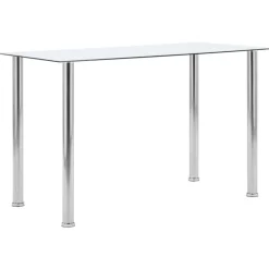 vidaXL Eettafel 120x60x75 cm gehard glas transparant