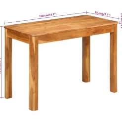 vidaXL Eettafel 110x55x76 cm massief acaciahout