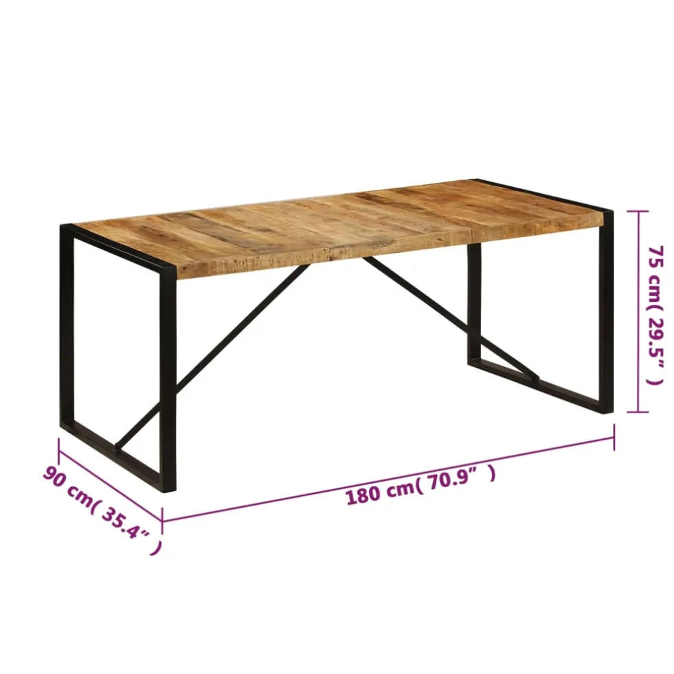vidaXL Eettafel 180x90x75 cm massief mangohout