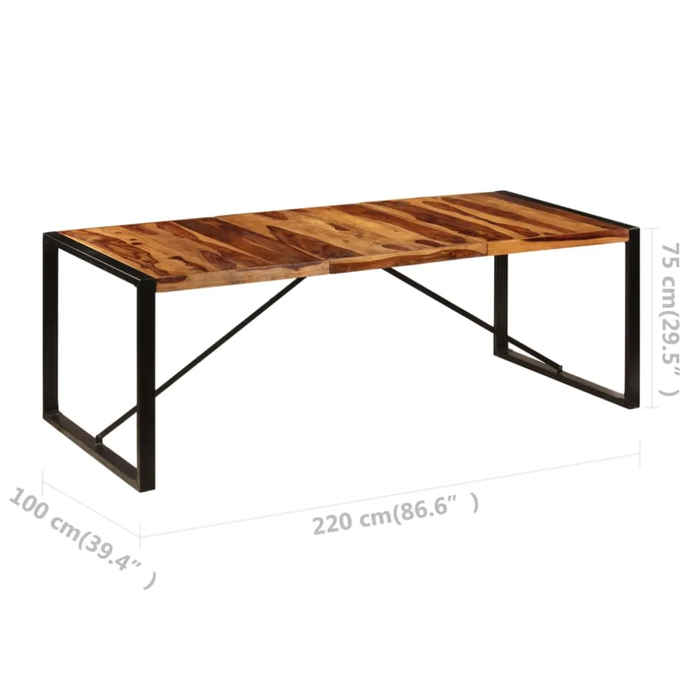 vidaXL Eettafel 220x100x75 cm massief acaciahout