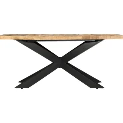 vidaXL Eettafel 180x90x76 cm massief ruw mangohout