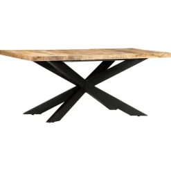 vidaXL Eettafel 180x90x76 cm massief ruw mangohout