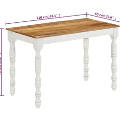 vidaXL Eettafel 110x60x76 cm massief mangohout