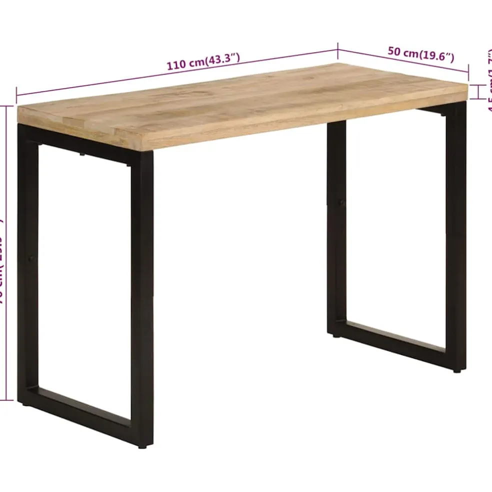 vidaXL Eettafel 110x50x76 cm massief mangohout