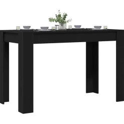 vidaXL Eettafel 120x60x76 cm spaanplaat zwart eikenkleurig
