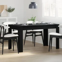 vidaXL Eettafel Zwart eiken 140 x 74,5 x 76 cm Bewerkt hout