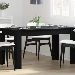 vidaXL Eettafel Zwart eiken 140 x 74,5 x 76 cm Bewerkt hout