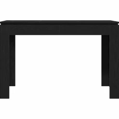 vidaXL Eettafel Zwart Eiken 120x60x76 cm Bewerkt Hout