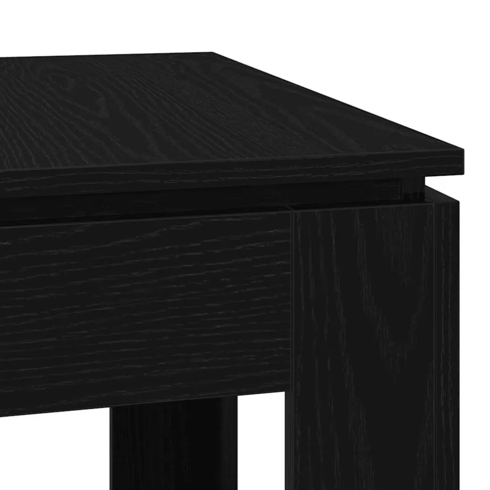 vidaXL Eettafel Zwart Eiken 120x60x76 cm Bewerkt Hout