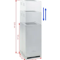 vidaXL Eilandafzuigkap LCD-scherm sensor 756 m³/u LED