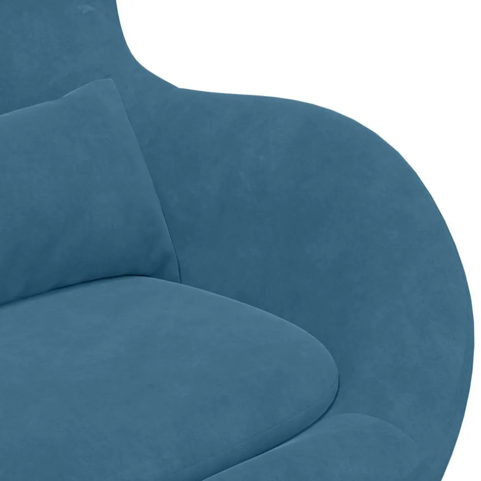 vidaXL Eivormige stoel Blauw Fluweel