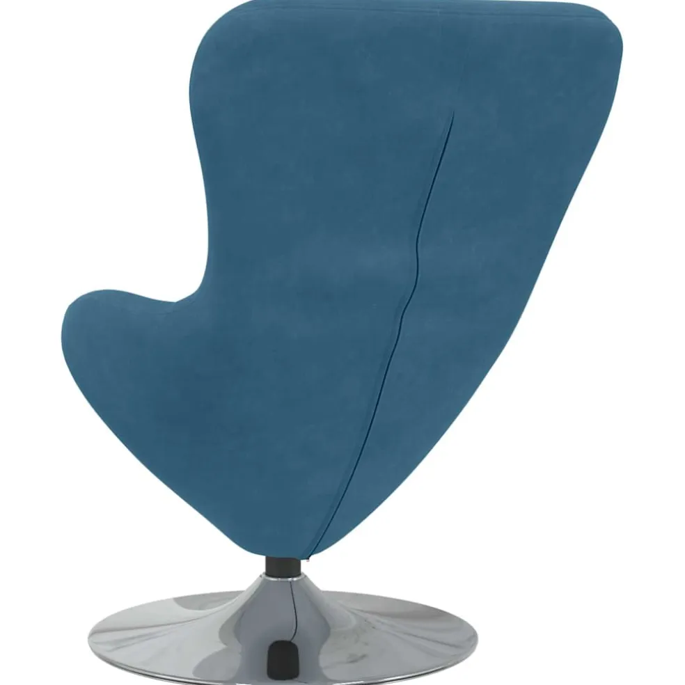 vidaXL Eivormige stoel Blauw Fluweel